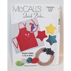 McCall’s Sewing Pattern 0012 Apron Pet Pillow Oven Mitt Baseball Cap Wreath Neck